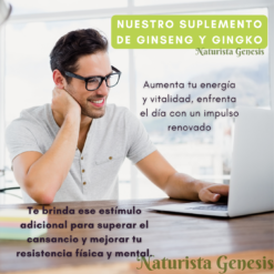 Ginseng Ginkgo Biloba | NaturGen | 60 Tabletas | Nootrópico | Concentración | Vitalidad