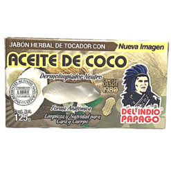 Jabón de Aceite De Coco | Del Indio Papago | 1 Barra de Jabón de 125 gr | Para El Cuidado De Tu Piel