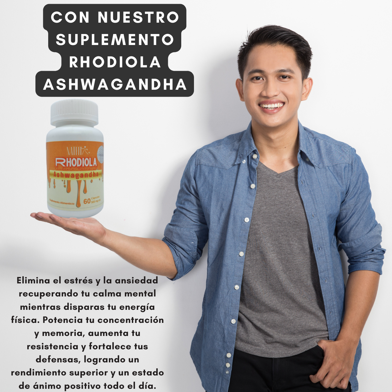 Rhodiola Rosea Con Ashwagandha | 60 Cápsulas | - Imagen 4