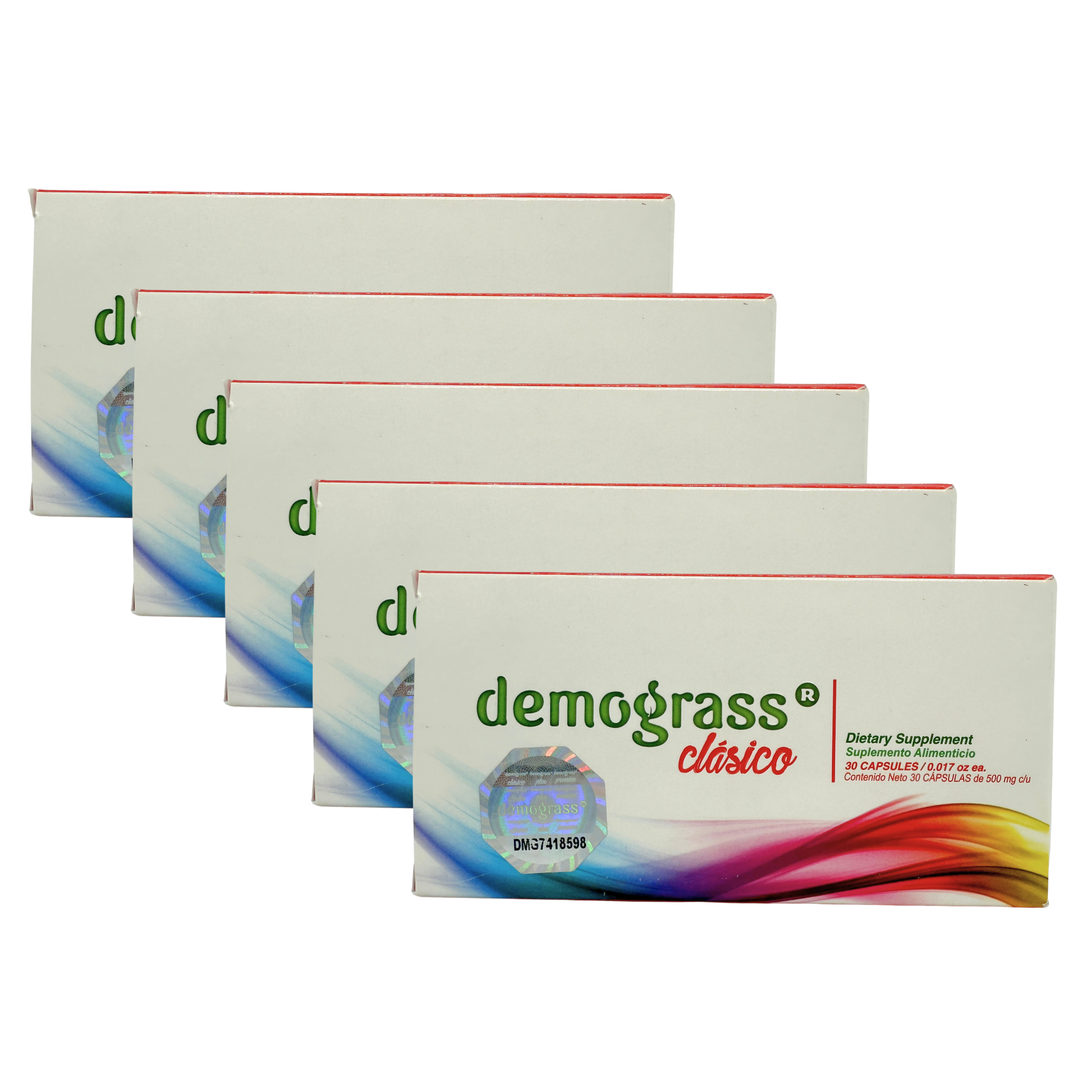 Demograss Clásico | Con 30 Cápsulas De 500 mg | 5 Piezas