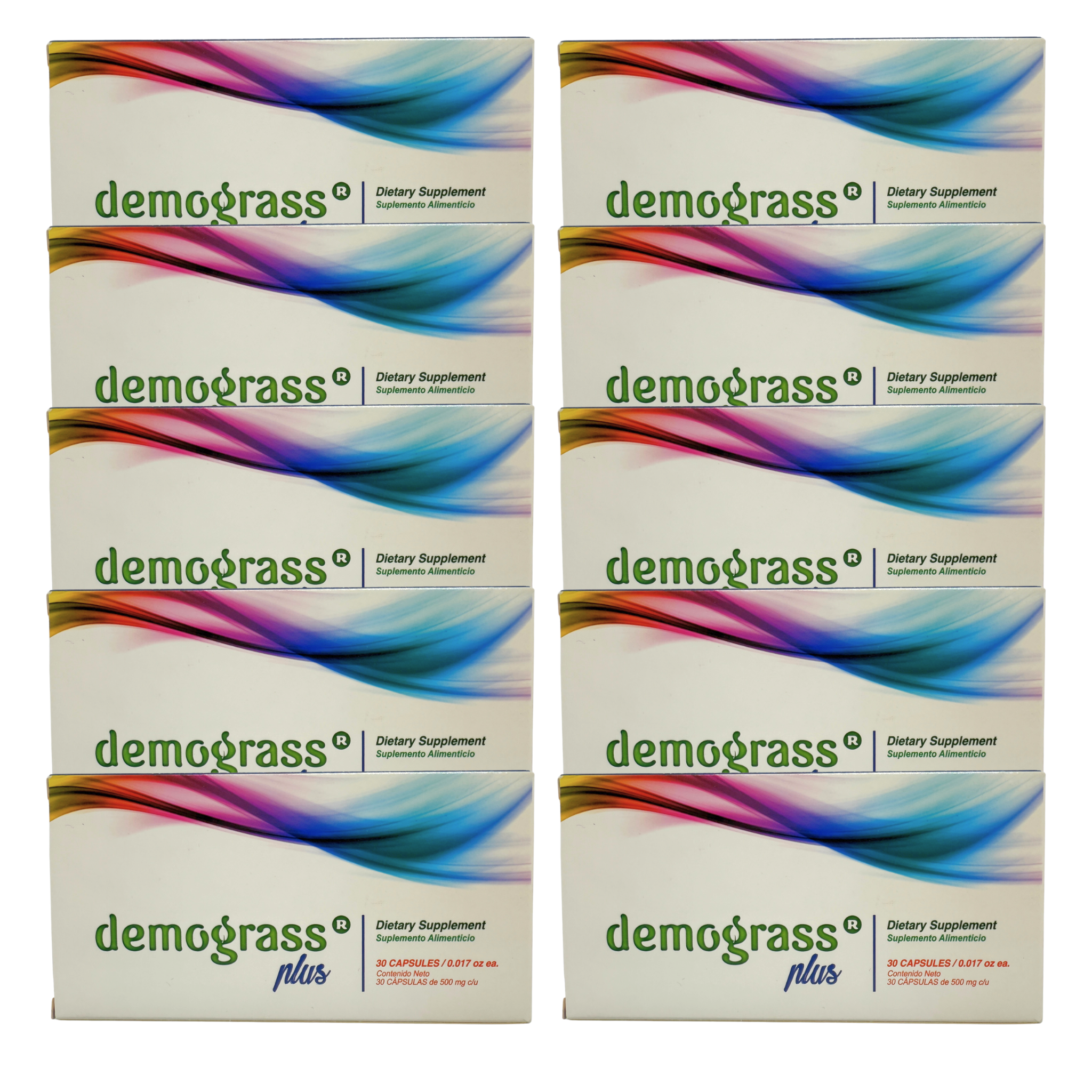 Demograss Plus | Con 30 Cápsulas De 500 mg | 10 Piezas